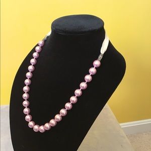 Pink faux pearl necklace